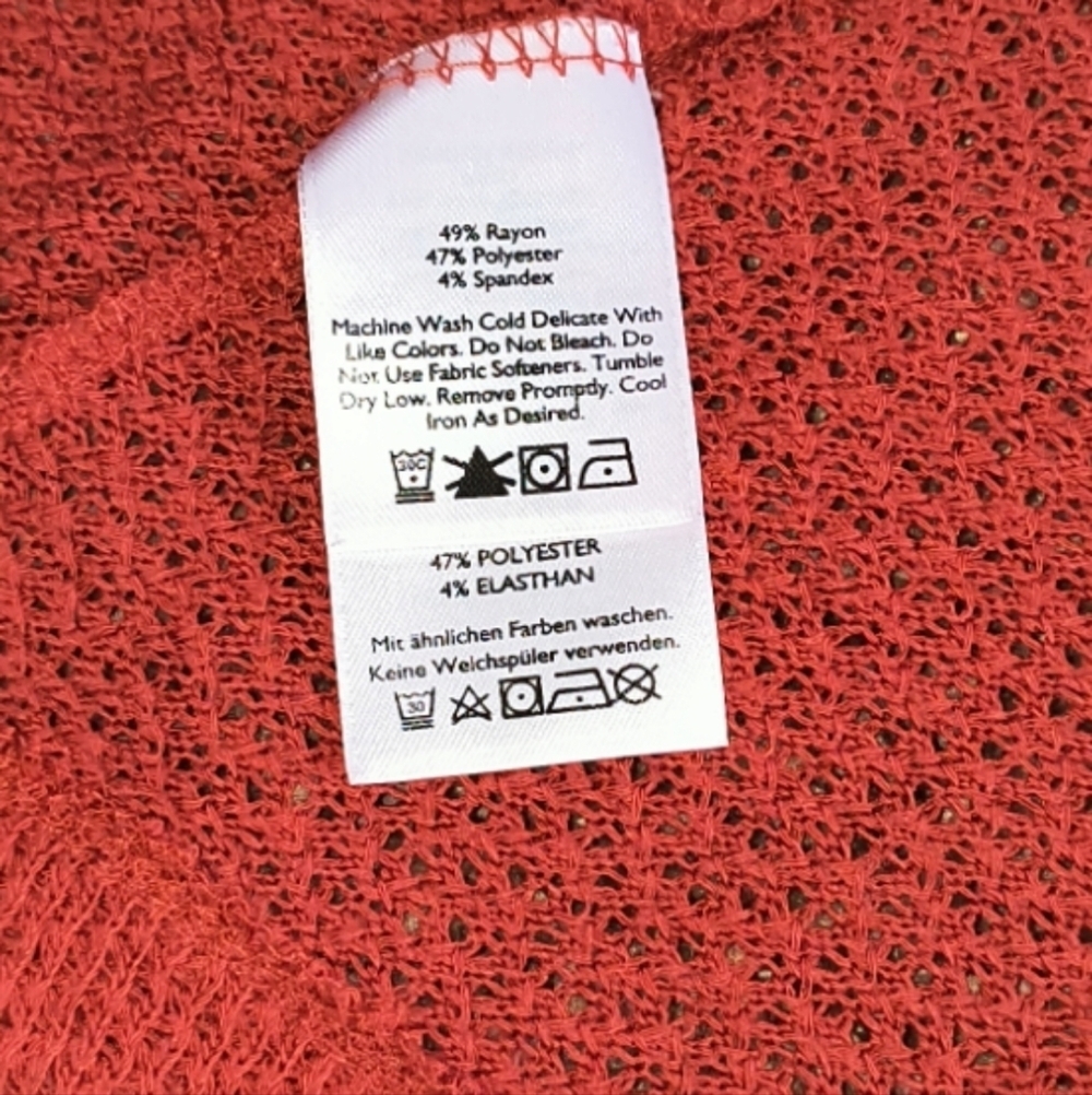 Eddie Bauer Rust Colored Open Front Waterfall Cardigan Size L - Picture 5 of 7